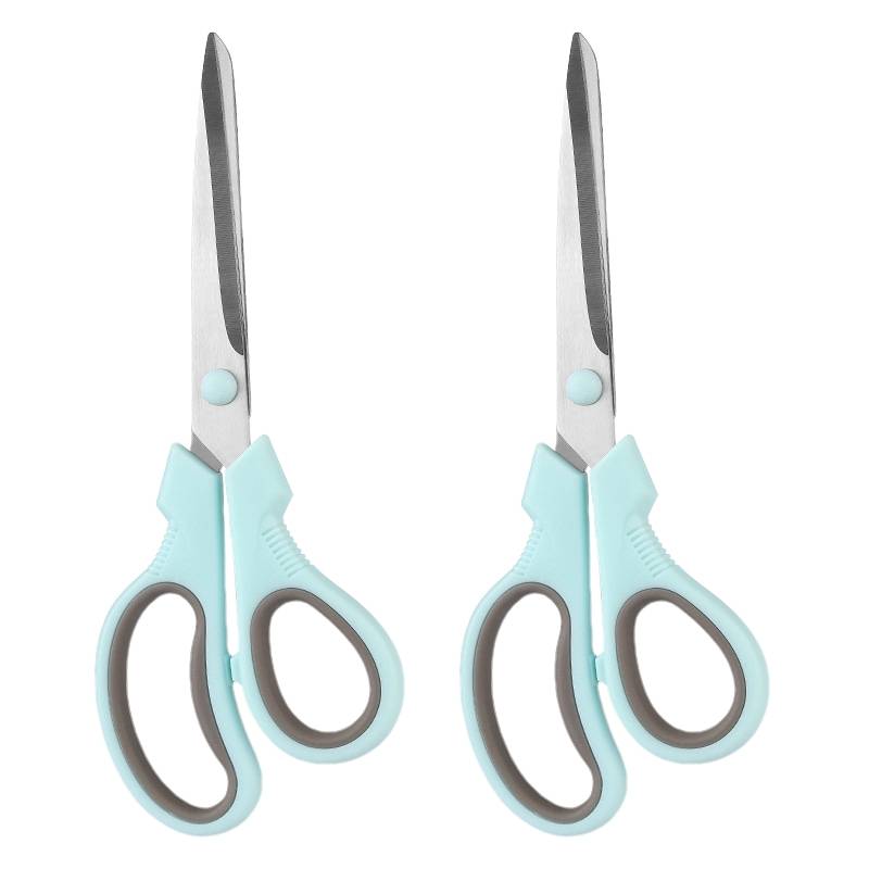 Household Scissors — PS32 Multi-Purpose 2Cr13 Stainless Steel DIY Household Kitchen Scissors Partially Serrated Edge Blue+Gray Color Paper-Cutting